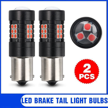 2X BAY15D 1156 RED LED BRAKE STOP TAIL LIGHT BULBS GLOBE BRIGHT ERROR FREE - Aimall