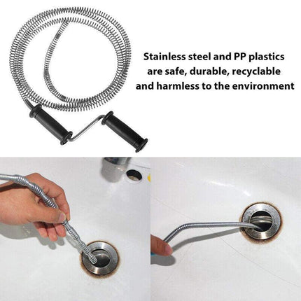 5M Manual Plumber's Drain Snake Cleaner Unblocker for Sink Waste Pipe Sewer - Aimall