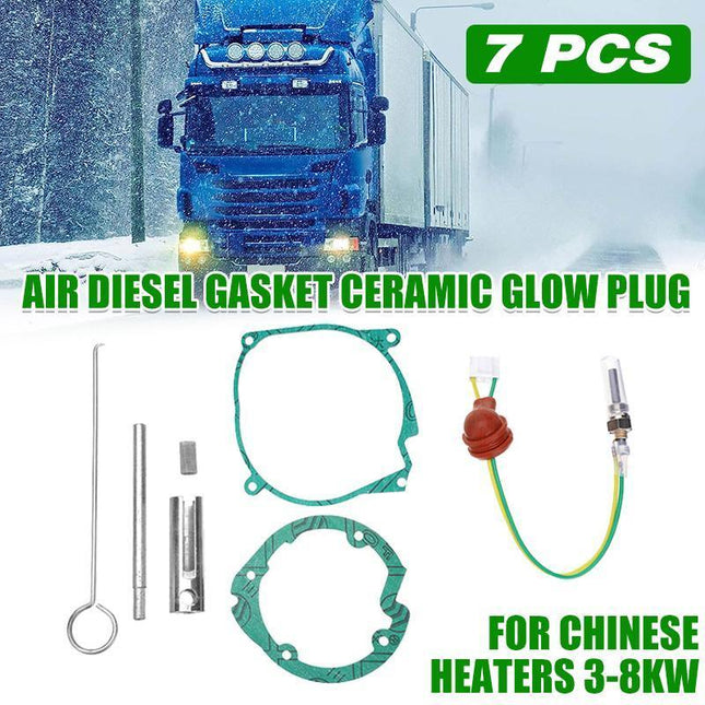 7PCS Car Air-Diesel-Gasket+Ceramic Glow Plug Kit For Chinese Diesel Heater 2KW - Aimall