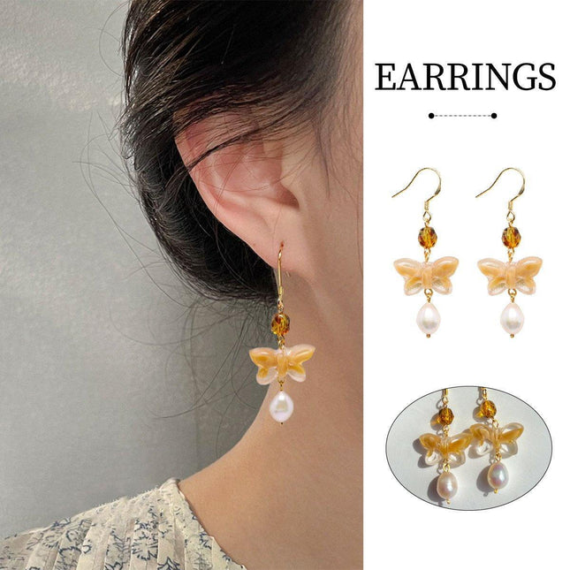 Butterfly Czech Bead Earrings Fashion Jewellery Women Elegant Trendy Gift