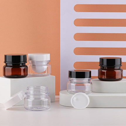 10pcs PET Plastic Cosmetic Bottles Refillable Travel Face Cream Containers