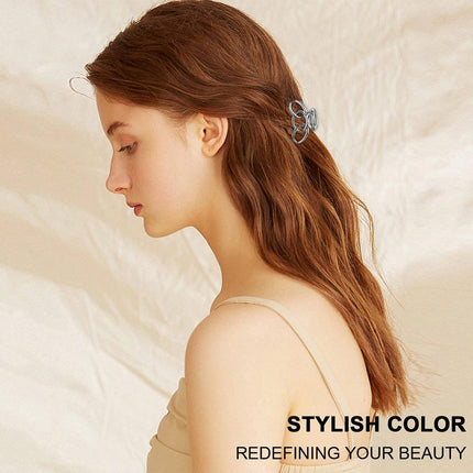 4PCS Small Three-Ring Metal Hair Grab Clip for Women in 4 Colours Zinc Alloy