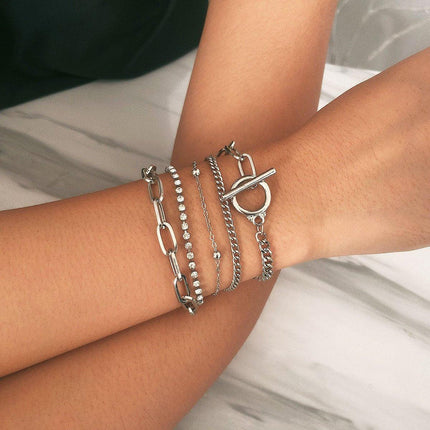 Twist Chain Bracelets Women 2pcs Set Fashion Mix and Match Jewelry Gift