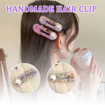Colourful Knitted Hair Clip Fashion Hair Accessory for Women Cute Bangs Clip