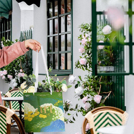 10pcs Floral Oil Painting Tote Bags Gift Packaging for Chinese Valentine's Day