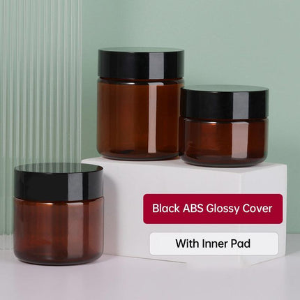 10pcs Brown PET Plastic Wide Mouth Bottles for Storage and Skincare Packaging