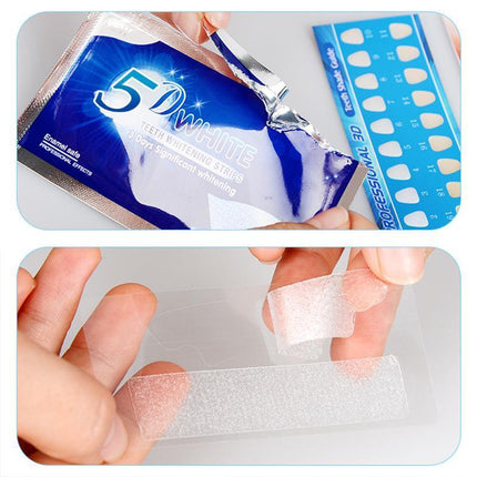 5D Teeth Whitening Strips Pro Safe White Tooth Clean Gel Bleach Dental Strength - Aimall