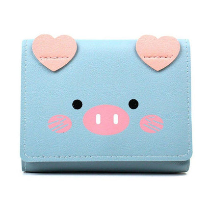 Womens Cute Cartoon Short Wallet Small Three Fold Multi Card Holder Wallet