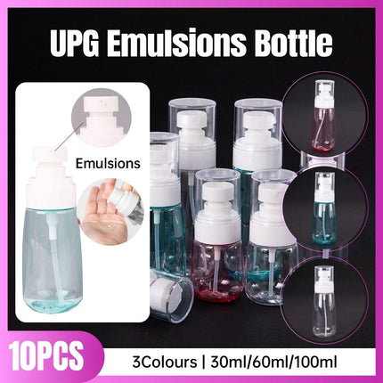 10pcs Portable Travel Emulsion Dispenser Bottle Press Pump Refillable Containers