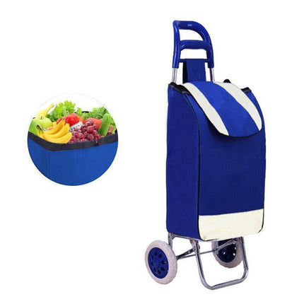 1X Shopping Cart Carts Trolley Foldable Bags Luggage Wheels Folding Basket - Aimall