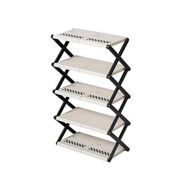 5 Tier Folding Shoe Rack Simple Shoe Storage Organizer for Home and Closet Use
