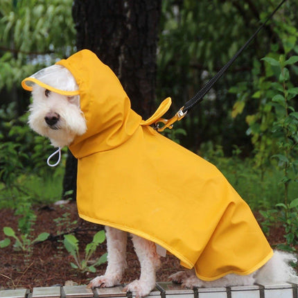 Yellow Dog Raincoat Pet Clothing Waterproof Jacket Outdoor Dog Supplies for Rain