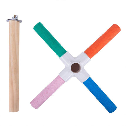 Parrot Toy Bird Stand Colorful Umbrella Perch Claw Grinding Stick 4 Colours