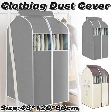 Hanging Garment Covers with Clear Window 120cm for Clothes Rack Closet Hanging