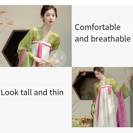 Women Chinese Style Hanfu Tea Dress Guofeng Tang Inspired Chest-length Dress