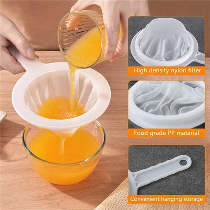 120/200 Mesh Micron Reusable Nylon Fine Mesh Food Strainer Filter Spoon Kitchen