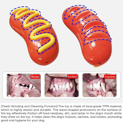 Dog Chew Toy Baked Sausage Ham Squeaky Pet Toy Bite Resistant Grinding Bar