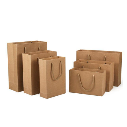 Kraft Paper Bags 50 X Bulk, Gift Shopping Carry Craft Brown Bag With Handles Au - Aimall