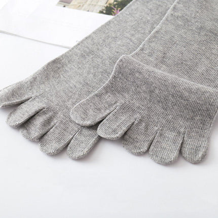 2Pairs Soft Sport Running Five Finger Toe Sock Elastic Short Solid Sock Men Grey