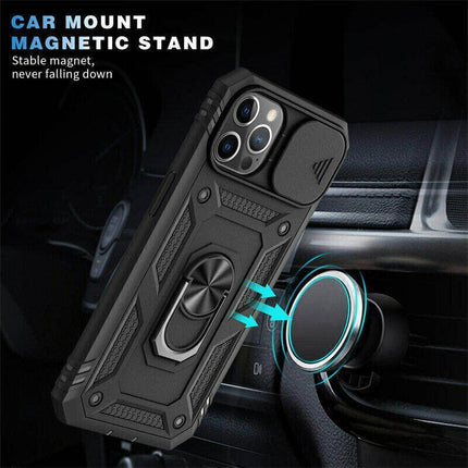 Black Shockproof Ring Case For iPhone 13 Pro Max 12 Pro Max Mini 11 Pro Max - Aimall