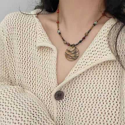 Bead Hoisting Clavicle Chain Fashion Necklace Mori Style Sweater Jewelry