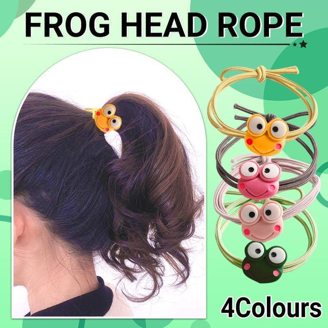 Cartoon Hair Rubber Hair Ring Frog Head Rope Hand Strap Couples Girl Hair Rope
