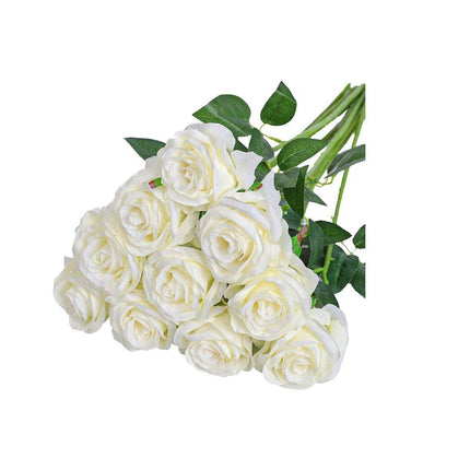 10pcs Artificial Silk Simulation Rose Flowers - Wedding Party Home Decorations - Aimall