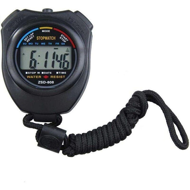 2X Handheld Stop Watch Digital Chronograph Sports Counter Stopwatch Timer Alarm - Aimall