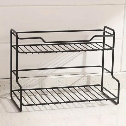Stainless Steel Kitchen Shelf Organizer Double Tier Multi Functional Rack