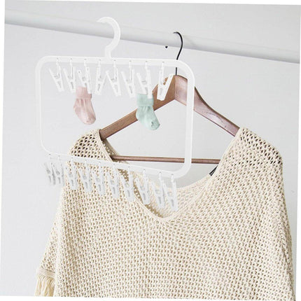 Clothes Rack Plastic Household Drying Hangers Non-Slip Storage Clip Organiser