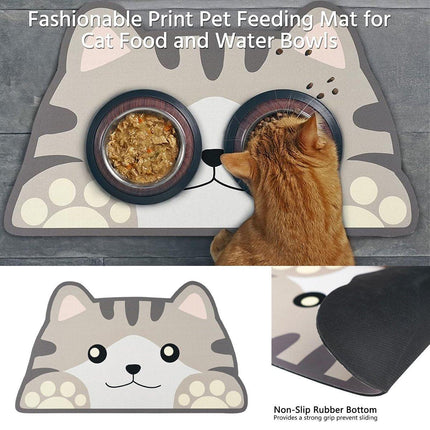 Cartoon Pet Diatomite Floor Mat Non Slip Cat and Dog Feeding Mat for Food Water