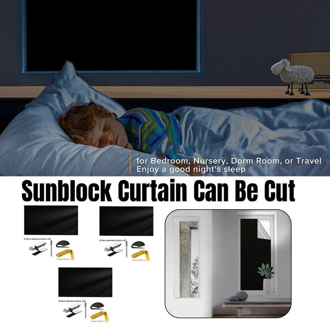 Portable Blackout Curtains for Sunscreen Window Shades Light Blocking Drapes