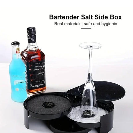 Triple Plastic Salt and Sugar Rim Container for Cocktail Juice Flavoring Dipping