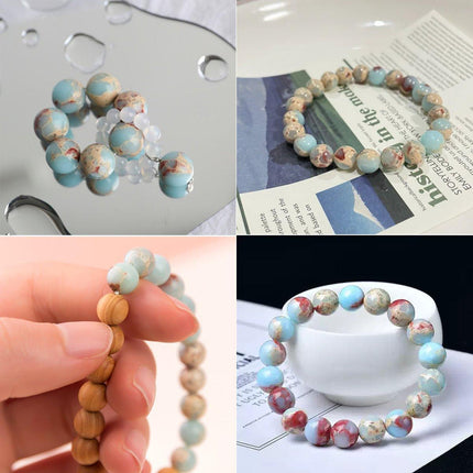 Blue Shoushan Stone Beads Blue Emperor Stone Beads Semi-finished DIY Accessories