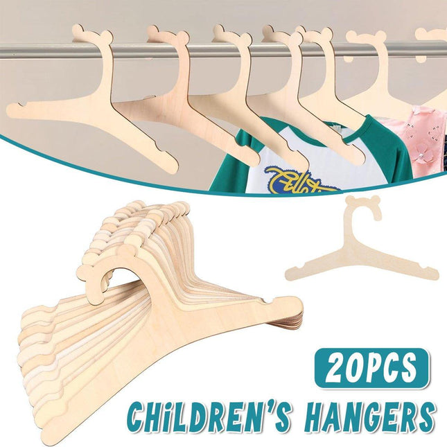 20PCS Small Wooden Clothes Hangers Mini Size Coat Hanger Set for Wardrobe Storage