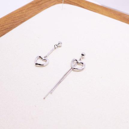 Asymmetrical Love Tassel Earrings Long Drop Dangle Jewelry for Women Fashion