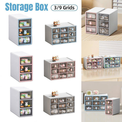 Transparent Rabbit Organizer Multi Compartment Desktop Storage Box Drawer Holder