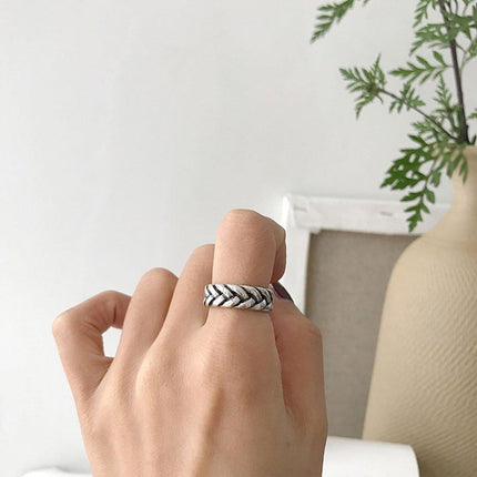 Silver Vintage Index Finger Ring Women Fashion Jewelry Adjustable Statement