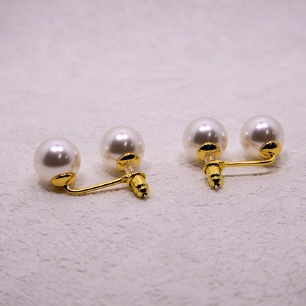 Temperament Double Pearl Stud Earrings Simple Elegant Jewelry for Women Gifts