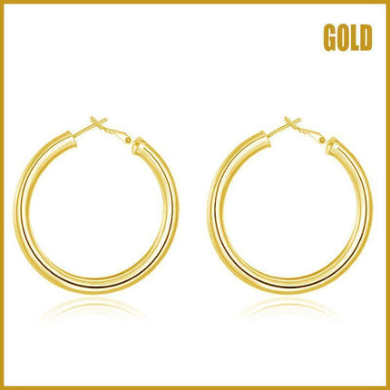 925 Sterling Silver Filled Women Elegant Round Hoop Earrings Stunning Gift
