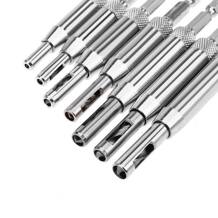 7-Piece Centre Drill Bits Set Self Centering Hinge Hole Drilling 1/4" Hex Shank - Aimall