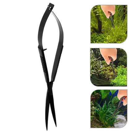Aquarium Plant Tools Water Grass Spring Scissors Stainless Steel Long Handle