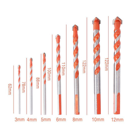 7 PCS Drill Bits Set Metric Metal Twist Cobalt HSS Steel Case 3-12mm Coated Tool - Aimall