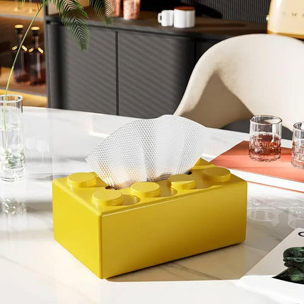 Tissue Box Cover Creative Building Block Cute Napkin Dispenser Holder Home Decor