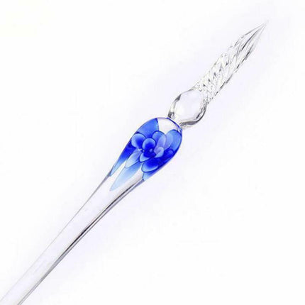 Crystal Flower Glass Dipping Dip Pen Writing Set Gift Pack Fountain Calligraphy - Aimall
