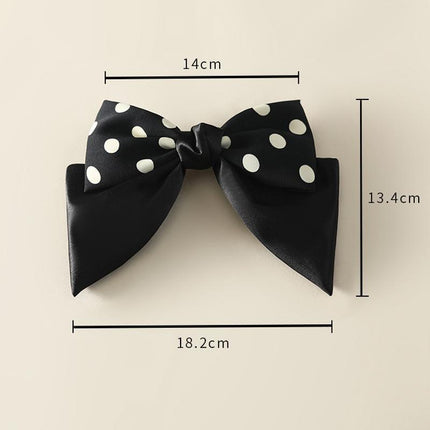 Girls Women Bow Ribbon Polka dots Hair head clip barrette headwear Korean Style - Aimall