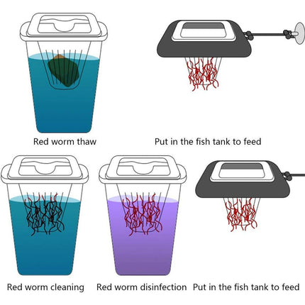 Red Insect Frozen Feeder Cup for Fish Tank Shrimp Feeding Dissolving Ring - Aimall