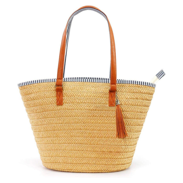 Simple Fashion Woven Straw Bag Beach Tote Bag Summer Handbag for Women Travel