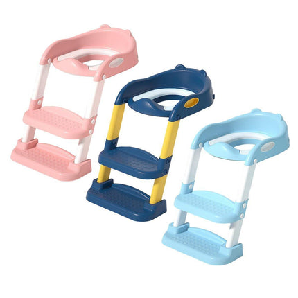 Potty Training Toilet Seat Chair with Ladder Step-Up Stool Foldable Design