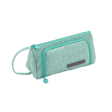 Large Capacity Student Canvas Pencil Case Pencil Bag Multi-functional Cute - Aimall